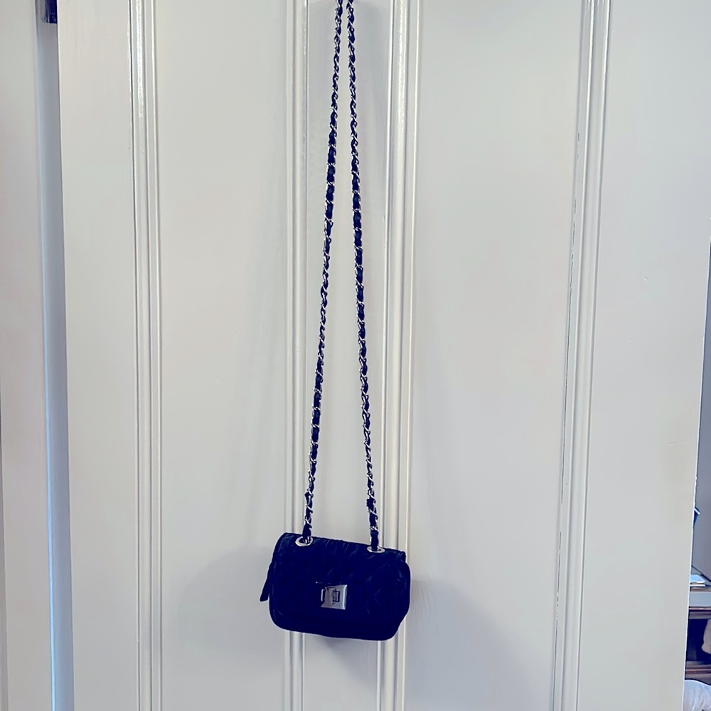 Mini satin quilted crossbody bag